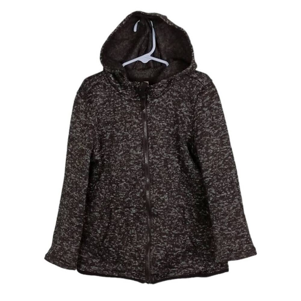 CD COPPER DENIM Boys Gray Black Full Zip Hooded Sweater‎ Lightweight Warm, Sz 7